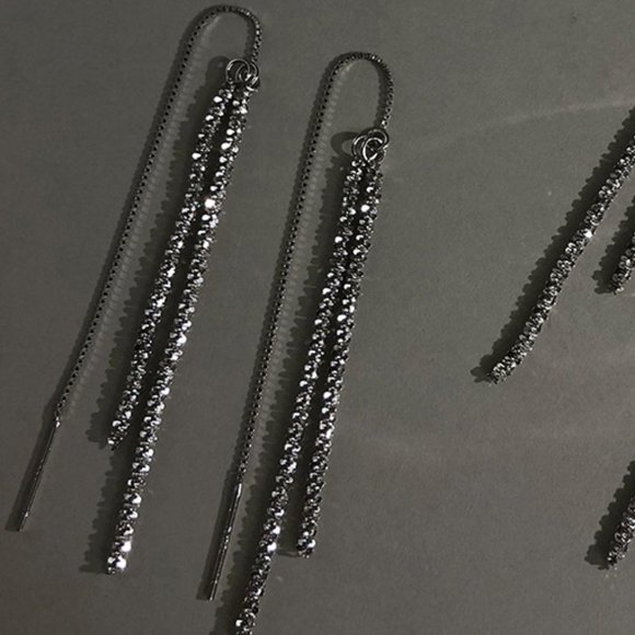 Jewelry - #NEW 925 Sterling Silver Shiny Chain Drop Earrings